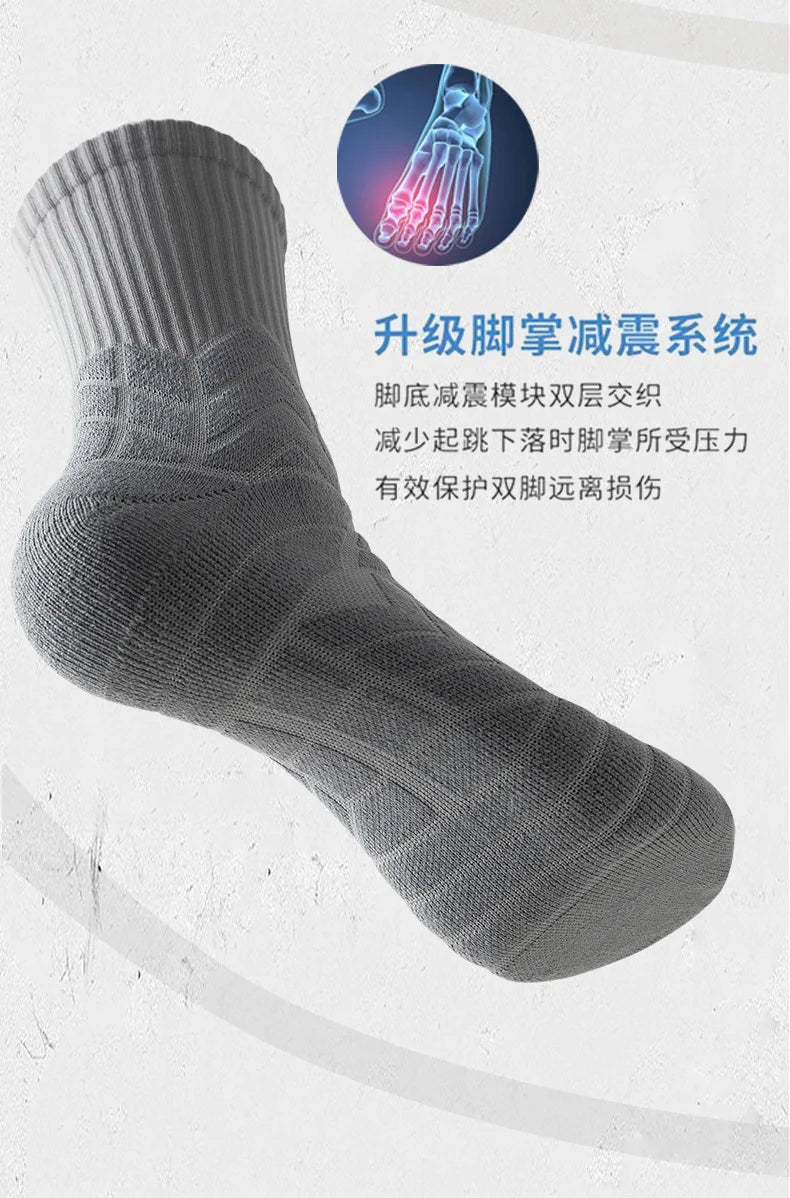 High-Cut Anti-Slip Cotton Sport Socks – Unisex – Stretchy Fit 38-44