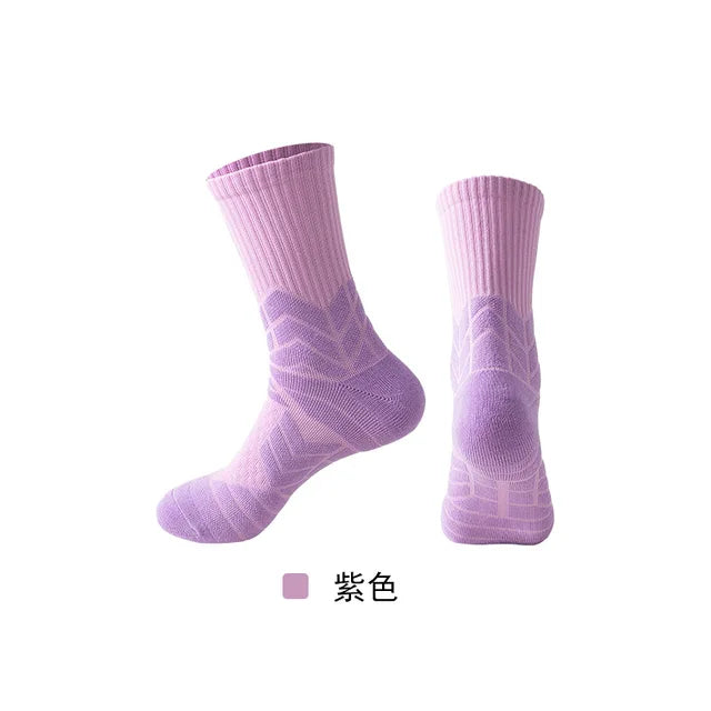 High-Cut Anti-Slip Cotton Sport Socks – Unisex – Stretchy Fit 38-44