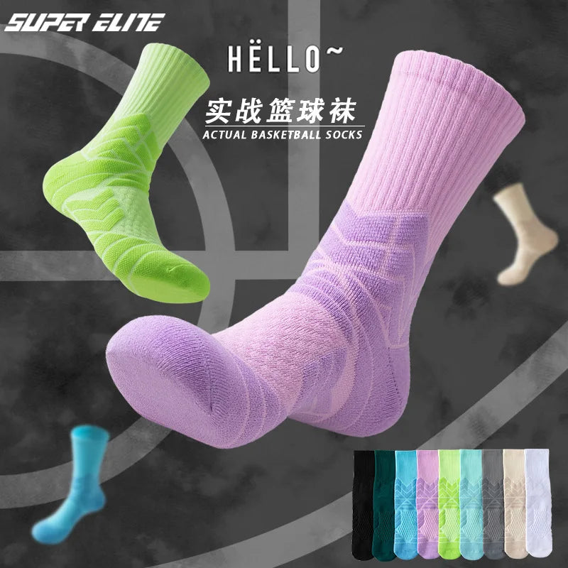 High-Cut Anti-Slip Cotton Sport Socks – Unisex – Stretchy Fit 38-44