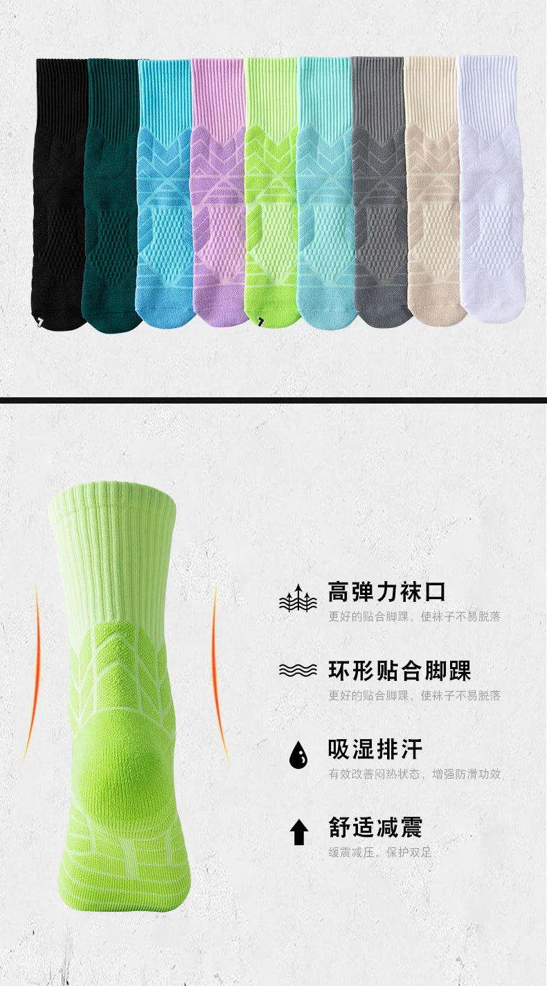 High-Cut Anti-Slip Cotton Sport Socks – Unisex – Stretchy Fit 38-44