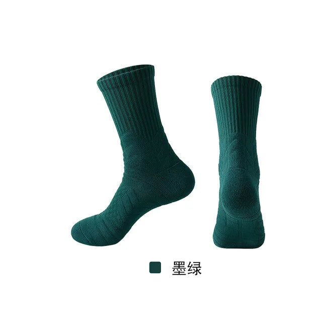 High-Cut Anti-Slip Cotton Sport Socks – Unisex – Stretchy Fit 38-44