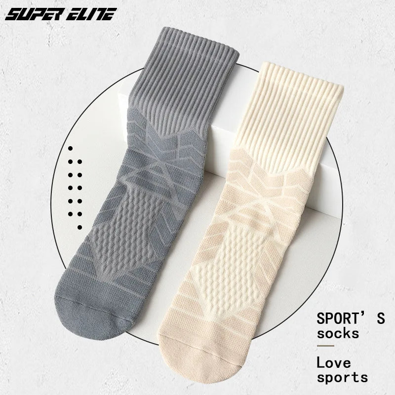 High-Cut Anti-Slip Cotton Sport Socks – Unisex – Stretchy Fit 38-44