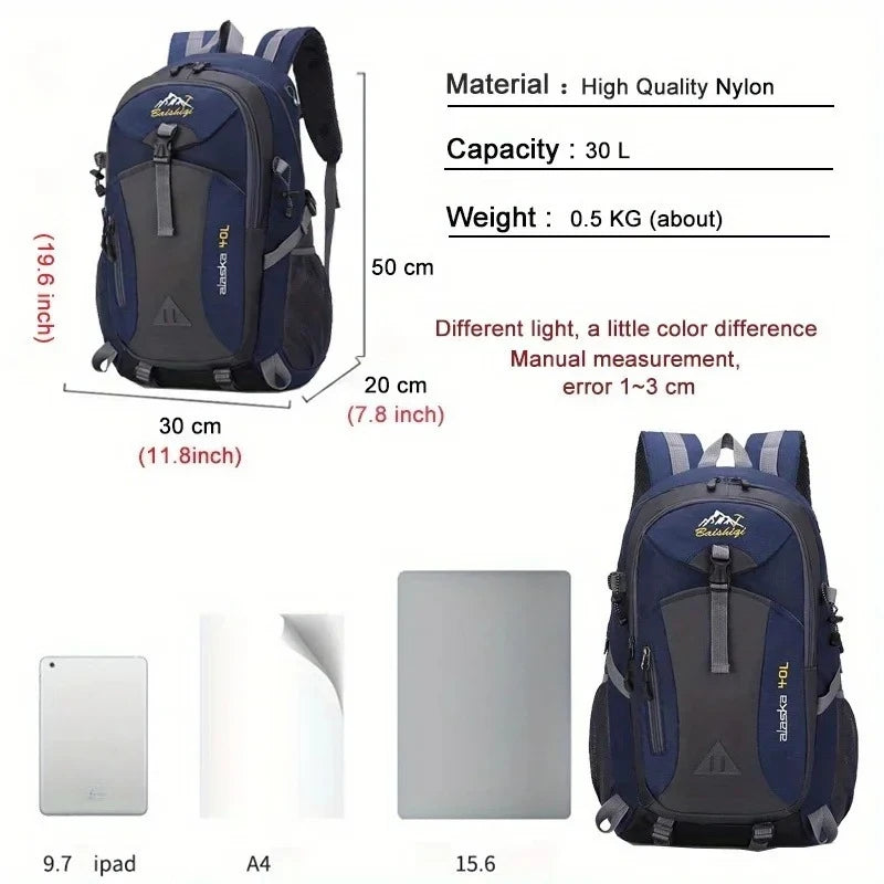 WRELS Large Sports Travel Backpack – Water-Resistant Polyester – Multi-Functional