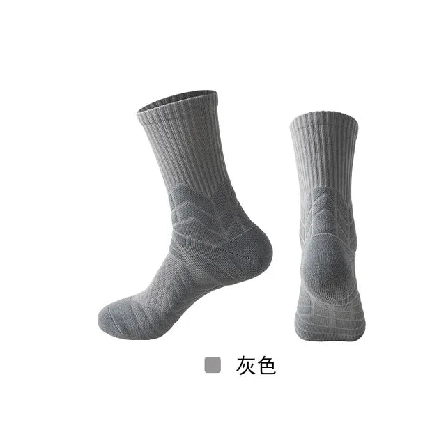 High-Cut Anti-Slip Cotton Sport Socks – Unisex – Stretchy Fit 38-44