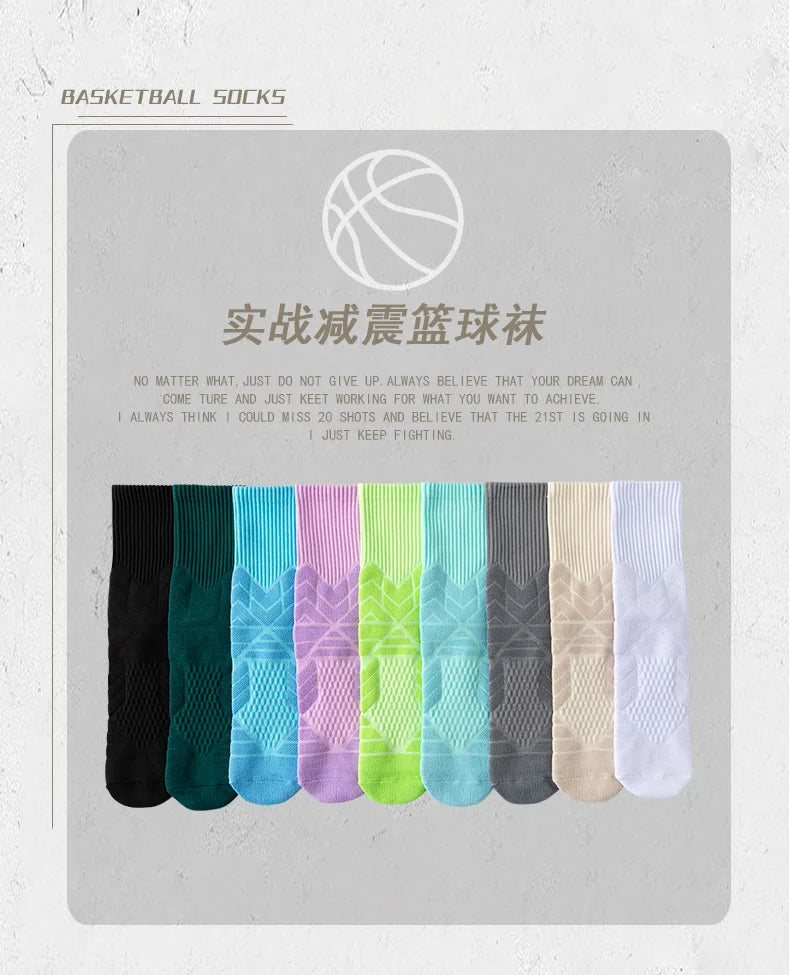 High-Cut Anti-Slip Cotton Sport Socks – Unisex – Stretchy Fit 38-44