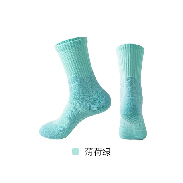 High-Cut Anti-Slip Cotton Sport Socks – Unisex – Stretchy Fit 38-44